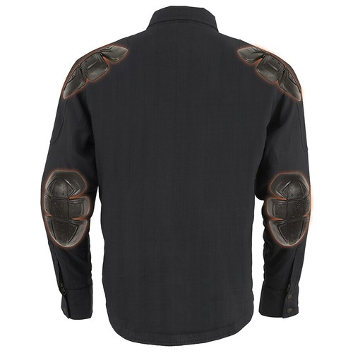CAMICIA BIKER UOMO IN PELLE MILWAUKEE A QUADRI IN FLANELLA CON ARMATURA OMOLOGATA CE - Foto 31 di 126
