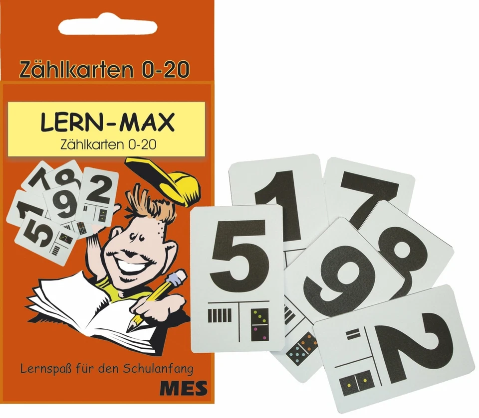 MES Lern Max / Lernfix Zählkarten Ziffernkarten Zahlenkarten 0-20