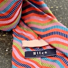Altea Milano Multi-Color Abstract Stripes Silk Tie
