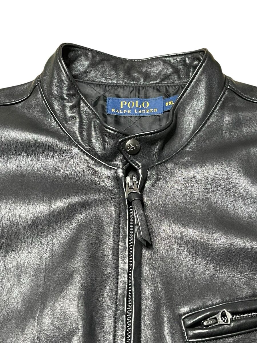 Polo Ralph Lauren Lambskin Leather Cafe Racer Jacket Men's Polo Ralph Lauren Lambskin Leather Cafe Racer Jacket Men's