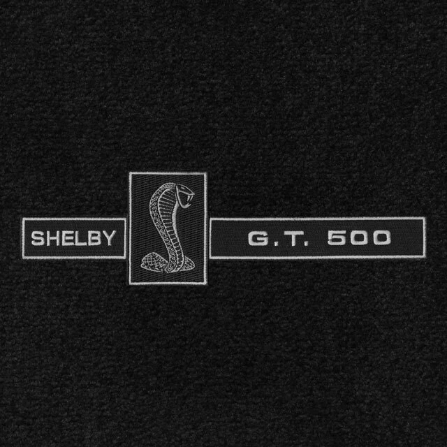 ¡NUEVO! Alfombrilla Mustang 1965-1973 negra Shelby GT500 logotipo bordado en los 4 Foto 2 de 4