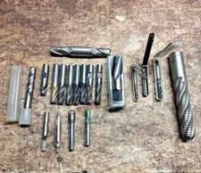 End Mill Bits Lot Center Drill Roughing Garr Dormer Used 19 Pcs. Carbide 