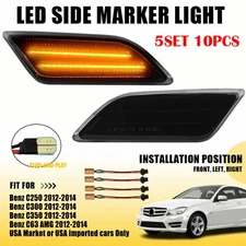 2-20X LED Side Marker Light For 2012-2014 Mercedes Benz W204 C250 C350C-Class EA