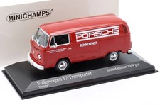 1 43 Minichamps Volkswagen T2 Delivery Van Porsche Transporter Vw Red