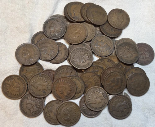 1907 Indian Cent Roll Nice G to Fine True Auction. Free Shipping