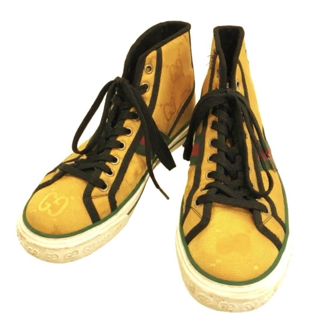 ハンサム◇Tennis 1977 スニーカー◇GUCCI Gucci GG Tennis 1977 High Top Sneakers Men's 8.0US Yellow