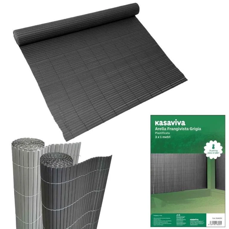 KASAVIVA Arella Frangivista per Balconi Giardini Plastificata Grigio 300 x 100 cm