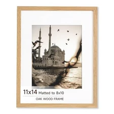  11x14 Oak Wood Picture Frame, Minimalist 11x14 11x14-1P- Plexiglass Natural