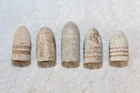 LOT OF 5 DUG CIVIL WAR CONFEDERATE BULLETS INC PINWHEEL ENFIELD, GARDNER,ETC