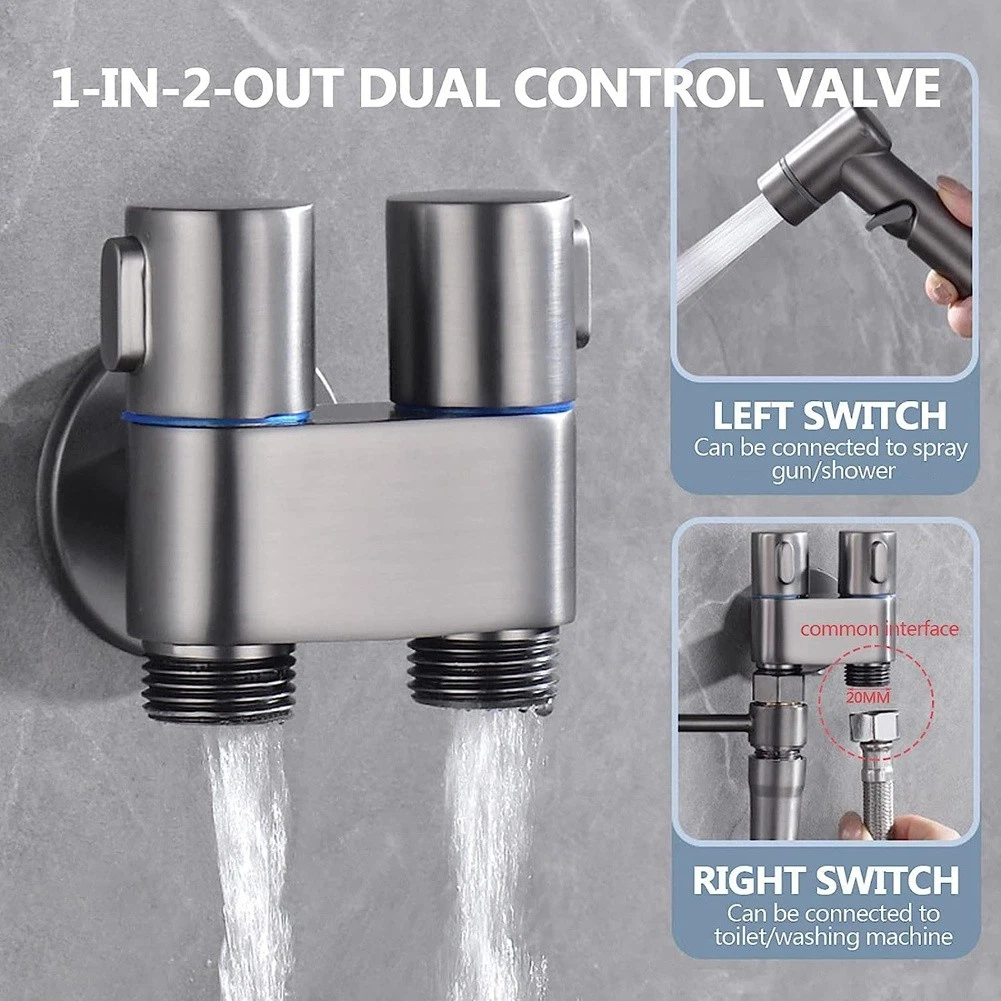 -Multifunktions-Wasserhahn Aus Messing, 1 Eingang, 2 AusgäNge, Dual-Control7130
