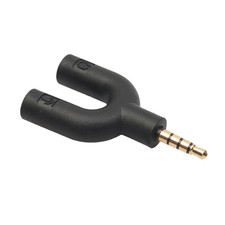 U Type Adapter Dual 3.5 MM Headphone Plug Audio Cables Splitter Microphone3023