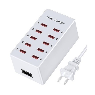 USB Charger 10-Ports Charging Station for Multiple Devices USB Wall... Fast Ship