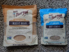 Bob's Red Mill High Fiber Wheat Bran (16oz) & 7 Grain Hot Cereal (25oz)