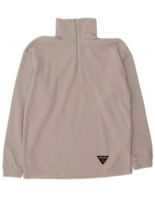 VINTAGE Herren Fleecepullover mit Reißverschluss am Ausschnitt Medium weiß Polyester E114