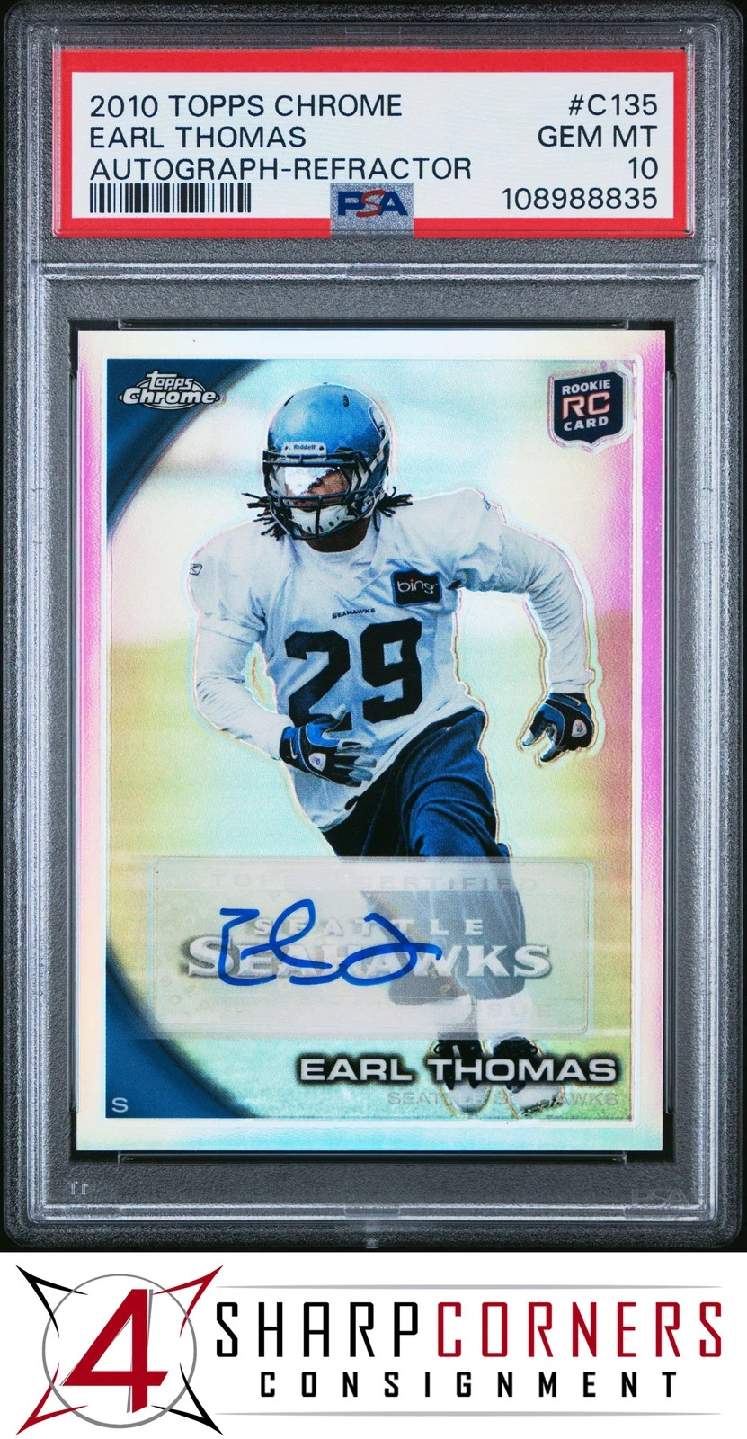 Earl Thomas Topps Chrome #C135 Autograph-Refractor