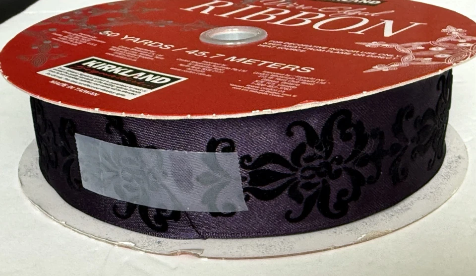 Kirkland Beautiful Purple Christmas Theme Wire Edged Ribbon 50 Yards 1.5” Wide. - Image 4 of 4