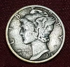 1938-P Mercury Dime 90% Silver Free Shipping