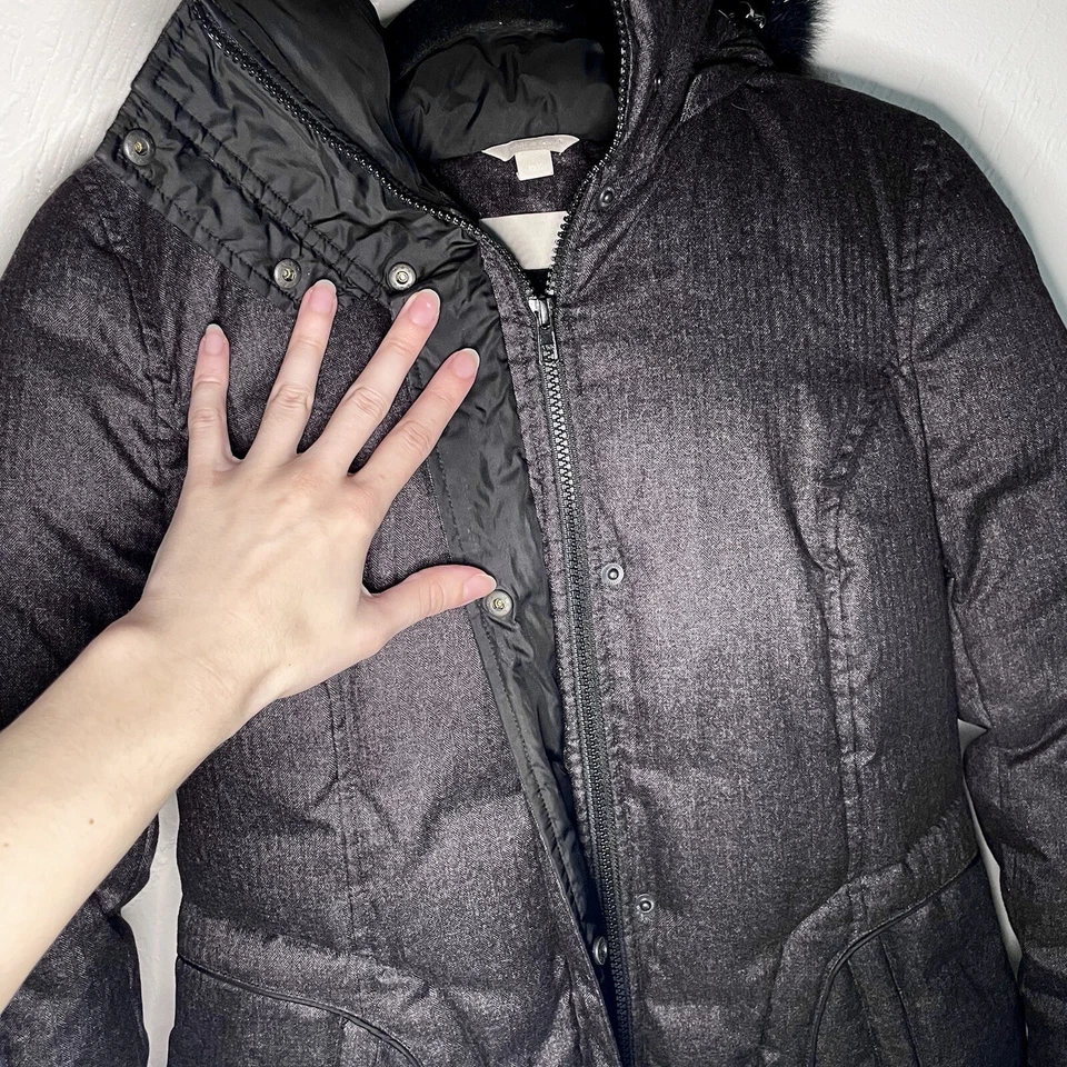 Abrigo acolchado con capucha de piel de zorro genuino Soia & Kyo, mediano Foto 3 de 4