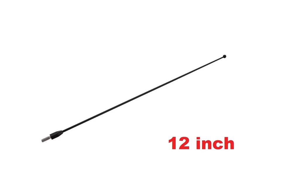 Antena de aço inoxidável preta 12" polegadas mastro rádio AM/FM para Mazda 2 2011-2024 - Imagem 2 de 4