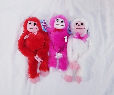1 of Each Color Bright Pink Green Blue and Orange Plush Monkey with Velcro Hands 19.5 Long Greenbrier International Inc SG_B01M2XTJH1_US Fuzzy Friends Bundle 4 Items