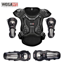WOSAWE Adults Motorcycle Armor Shockproof Protector Vest Elbow Guards Knee Pads