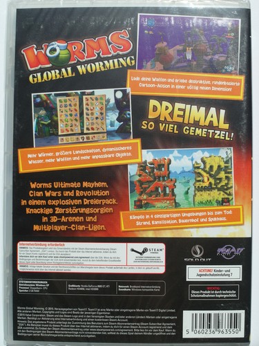 Worms Triple Pack - 3 Spiele: Ultimate Mayhem, Clan Wars, Revolution - Würmer - Picture 2 of 2
