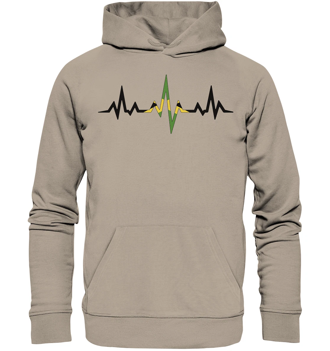 SACAI Pulsante Cuore Giamaica Bandiera Bandiera Bob Marley Felpa con Cappuccio 100% Cotone Biologico