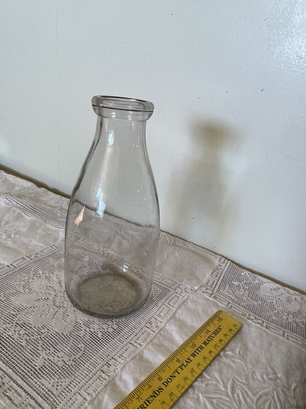 Vintage Quart Glass Milk Bottle