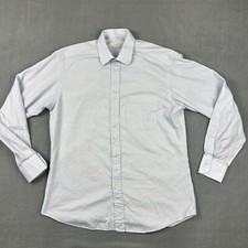 Ermenegildo Zegna Dress Shirt Mens 41/16 Light Blue Point Collar Made Italy Dyed