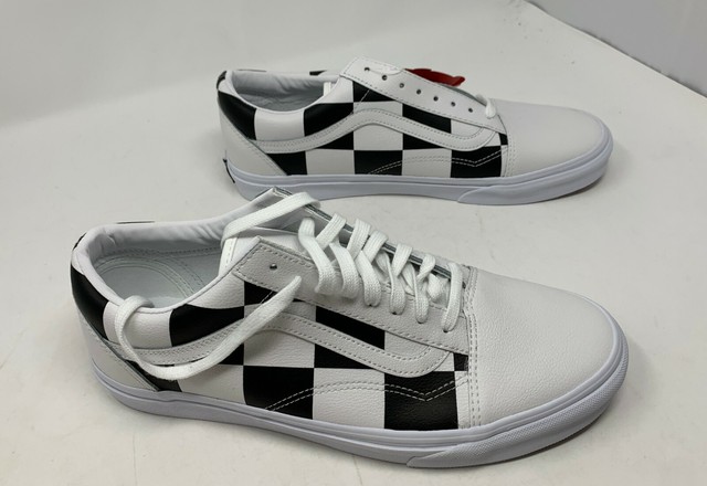 vans old skool premium leather true white