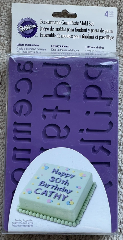 WILTON FONDANT & GUM PASTE MOLDS (4 SETS) 26-UPPER & 26-LOWER CASE/0-9 &?-NEW - Image 4 of 4
