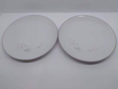 2 Sango / Four Crown China PRIMROSE 621 Salad Plate W/PLATINUM TRIM