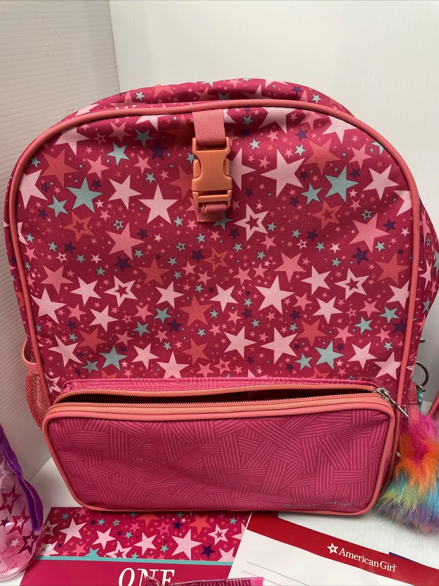 American Girl Pink Stars Back to School Bag Backpack Lunch Box Set School