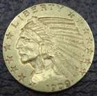 1909-D $5 Gold Indian Half Eagle US Mint Coin Denver