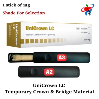 Dental Crown & Bridge Temporary C&B Material UniCrown LC Light Cured 15g