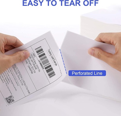 4" x 6" Fanfold Shipping Labels - 4000 Perforated Adhesive Labels for Easy Use - Picture 6 of 9