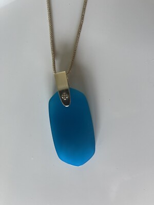 Kendra Scott Inez Pendant Necklace Gold  Blue