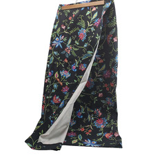 Vintage Talbots Skirt Black Floral Size 6 Cotton Made In The USA