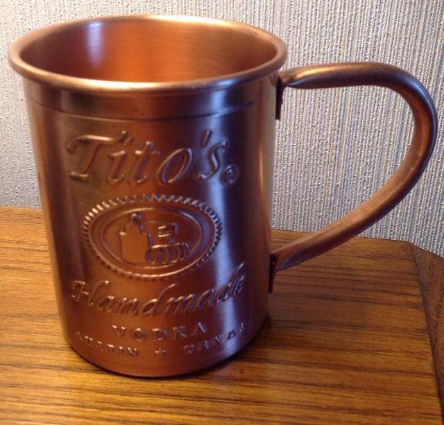 Tito's Handmade Vodka Copper Moscow Mule Cup Mug Austin Texas Barware