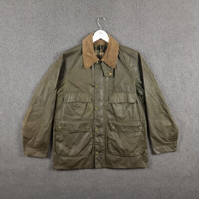 Vintage BARBOUR Bedale Wax Jacket Mens C38 M Sage 1 Crest 1981 80s 