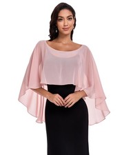 Sheer Shawls and Wraps for Evening Chiffon Capes for Women Blush