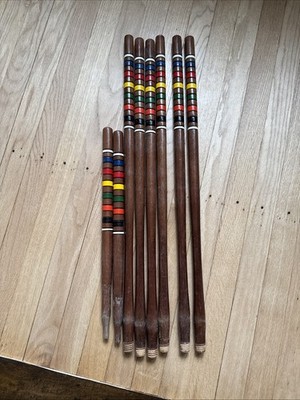 6 Vintage Forster Croquet Shaft Handle ONLY &Yard Marker Stick Wood Replacements