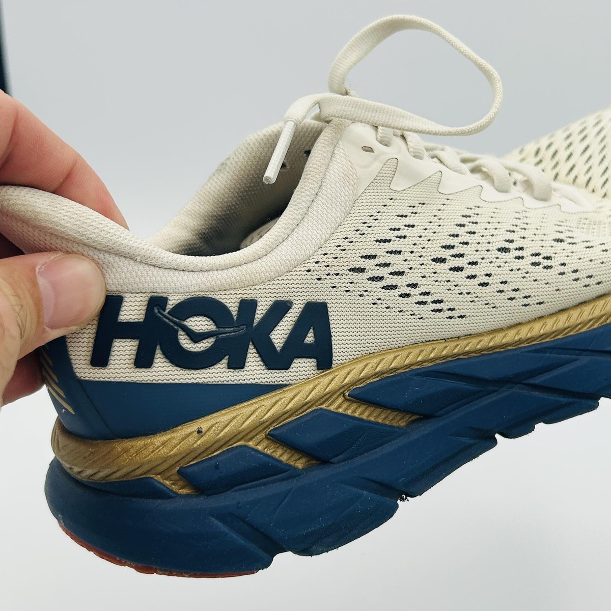 Hoka Clifton 7 Lace-Up Navy Mesh Running Shoes Size 9 Women main image 2