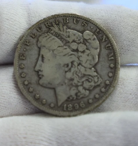 1896 O US Morgan Silver Dollar $1 VG+ (Cleaned)