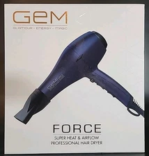 Gem Force Super Heat & Airflow Professional Hair Dryer 1600 Watts Ionic Ceramic