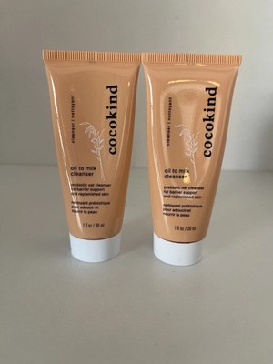 2x Cocokind Oil To Milk Gentle Oat Cleanser  1 fl oz Travel