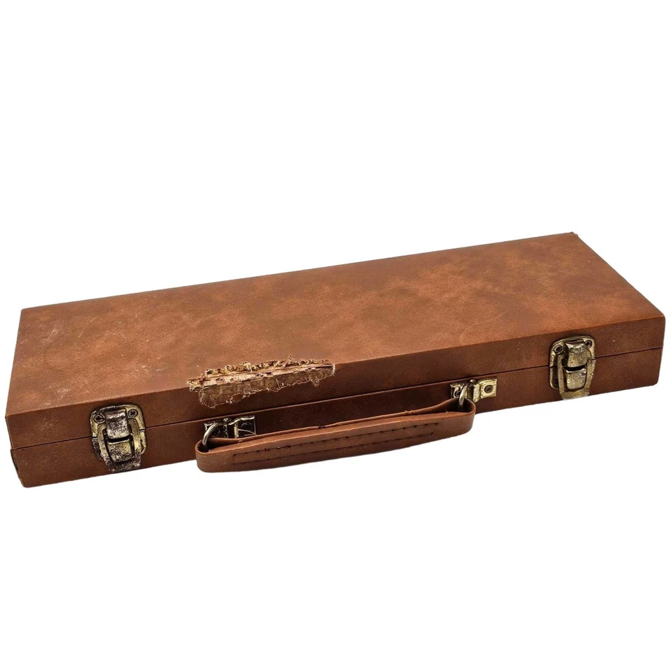 Vintage Brass Dominoes Set With Leather Case Bones Tiles 28 pieces 2oz 1.75in - Image 2 of 4