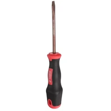 SL6 Flat Head Screwdriver 8.66" Magnetic Screwdrivers Alloy Steel, Red Brown