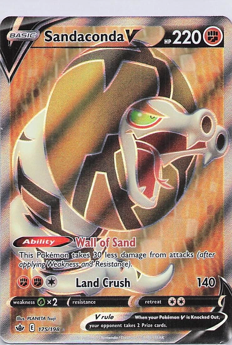 sandaconda pokemon card price POKÉMON GAME S6H 044/070 RRR VMAX Fighting Ability Sand Sac This Pokémon takes 30 less damage from attacks (after applying Weakness and Resistance) Pokemon Rebel Clash Sandaconda V