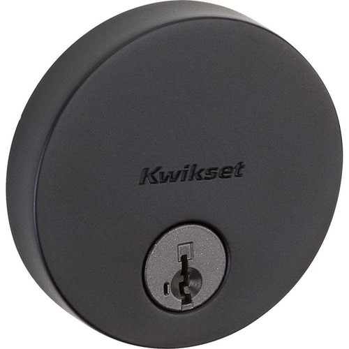 Kwikset Uptown Deadbolt SmartKey Matte Black Keyed One Side Round 💥 - Picture 2 of 3